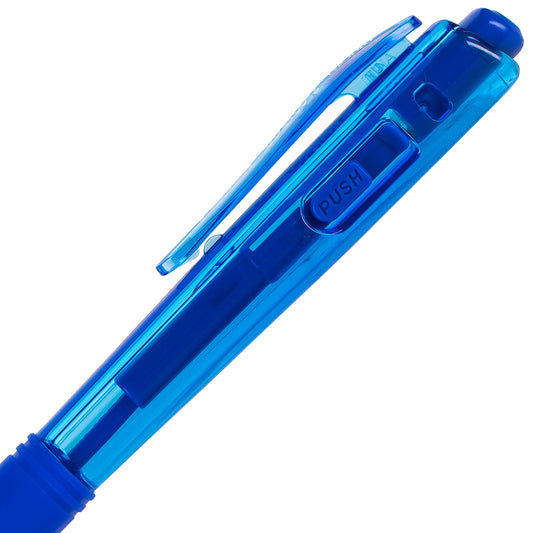Wow! Retractable Ballpoint Pen, (1.0mm) Medium Line, NEW Ink, Blue Ink (BK440-C)