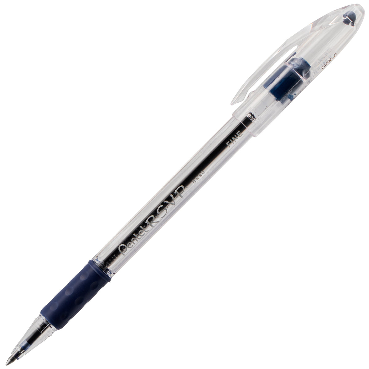Pentel RSVP Ballpoint Pen, (0.7mm) Fine Line, Blue Ink (BK90-C)
