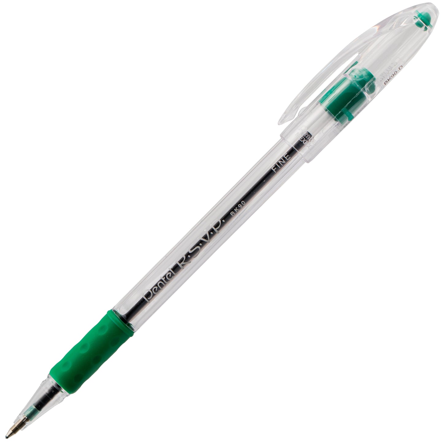 RSVP Ballpoint Pen, (0.7mm) Fine Line, Green Ink (BK90-D)