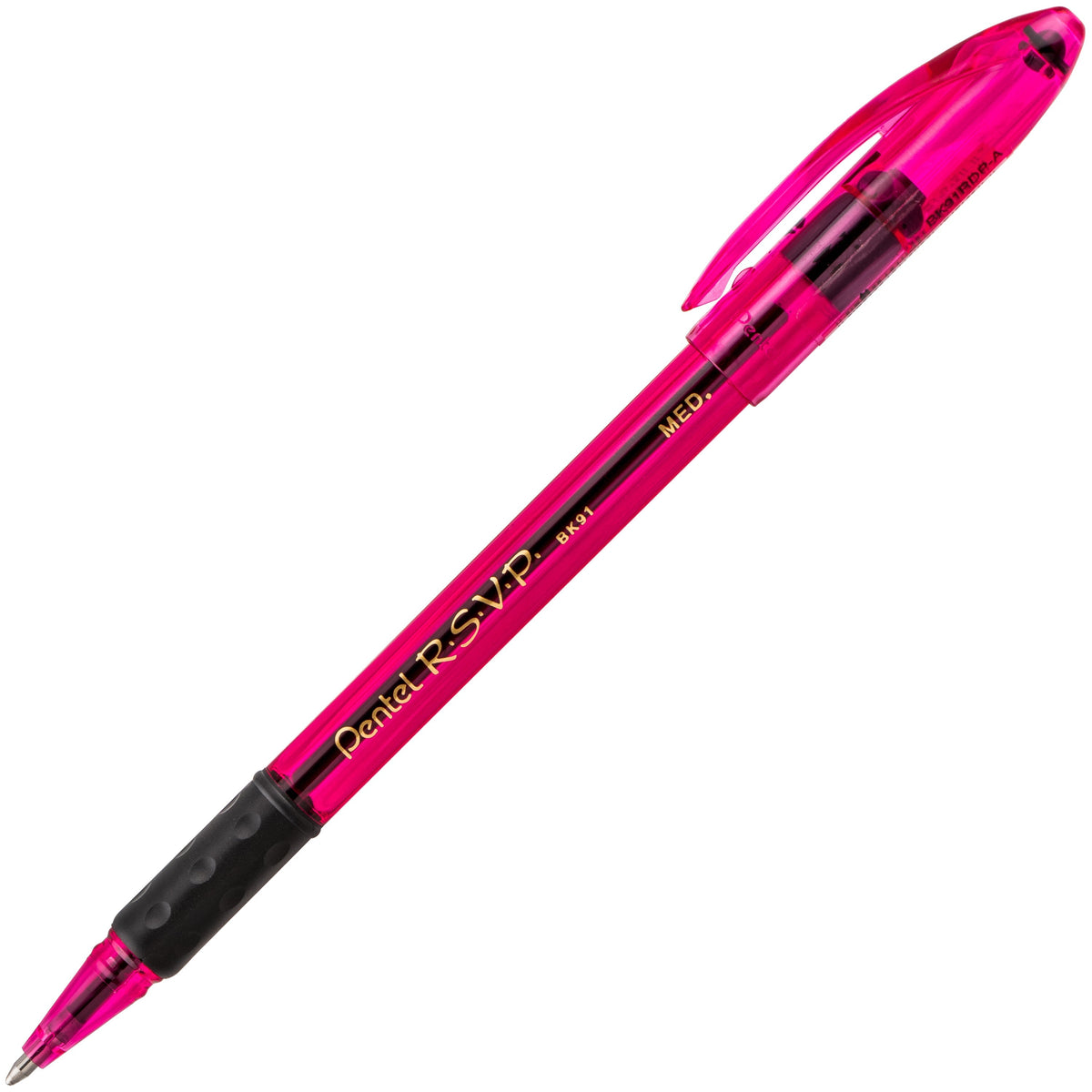 Pentel RSVP Razzle-Dazzle Ballpoint Pen, (1.0mm) Medium Line, Pink Barrel, Black Ink (BK91RDP-A), 48 Dozen