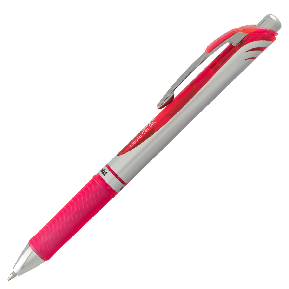 Pentel EnerGel RTX Retractable Liquid Gel Pen, (0.7mm) Metal Tip, Medium Line, Pink Ink (BL77-P)