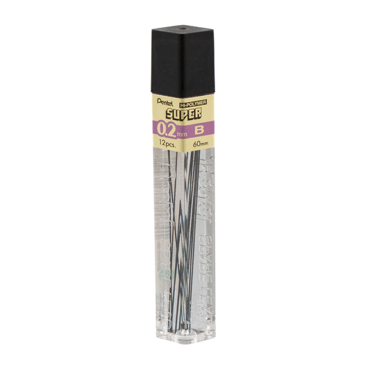 Super Hi-Polymer Lead Refill (0.2mm) Super Fine, B, 12 pcs/Tube (C502-B)