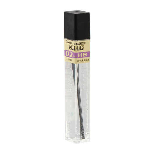 Super Hi-Polymer Lead Refill (0.2mm) Super Fine, HB, 12 pcs/Tube (C502-HB)