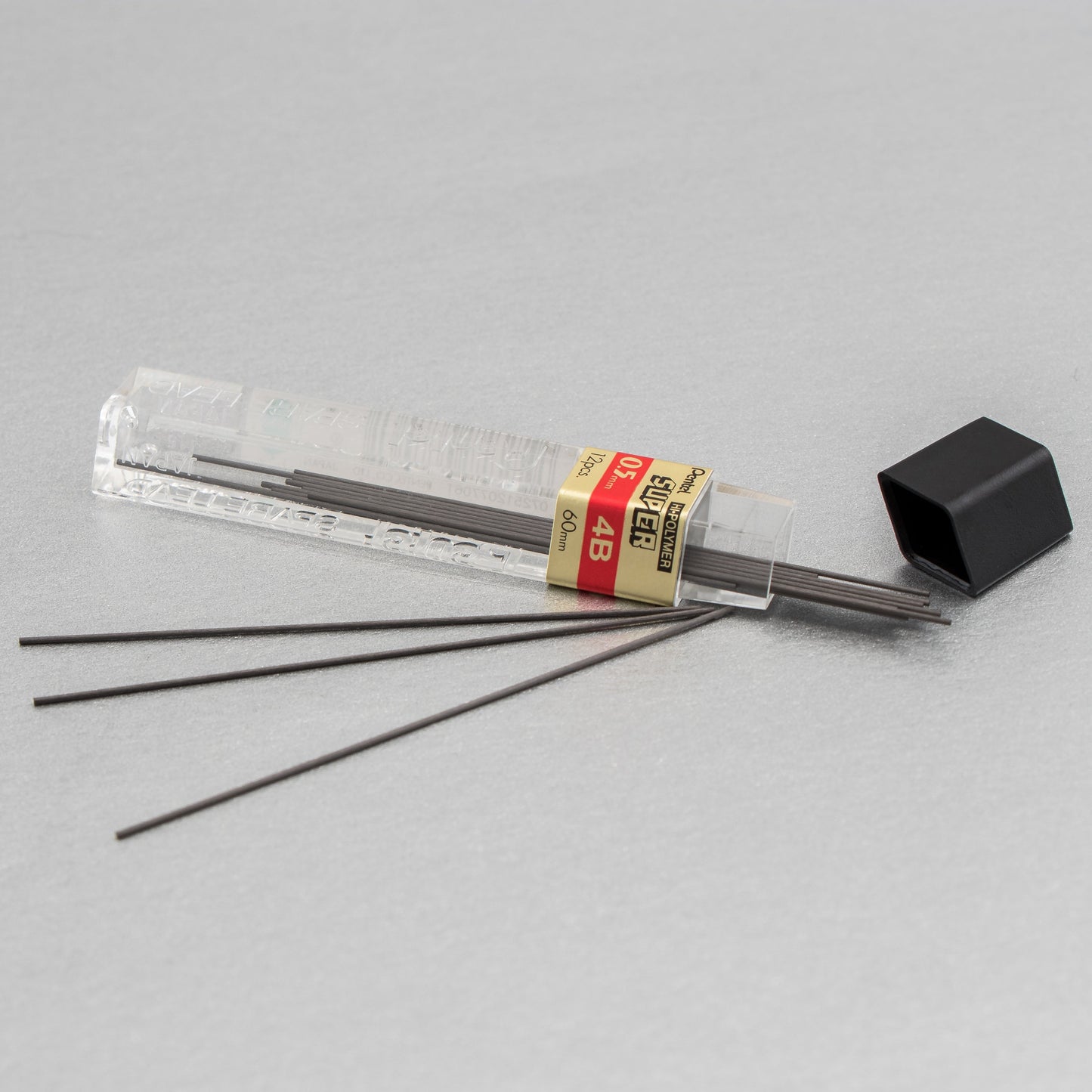 Super Hi-Polymer Lead Refill (0.5mm) Fine, 4B, 12 pcs/Tube (C505-4B)