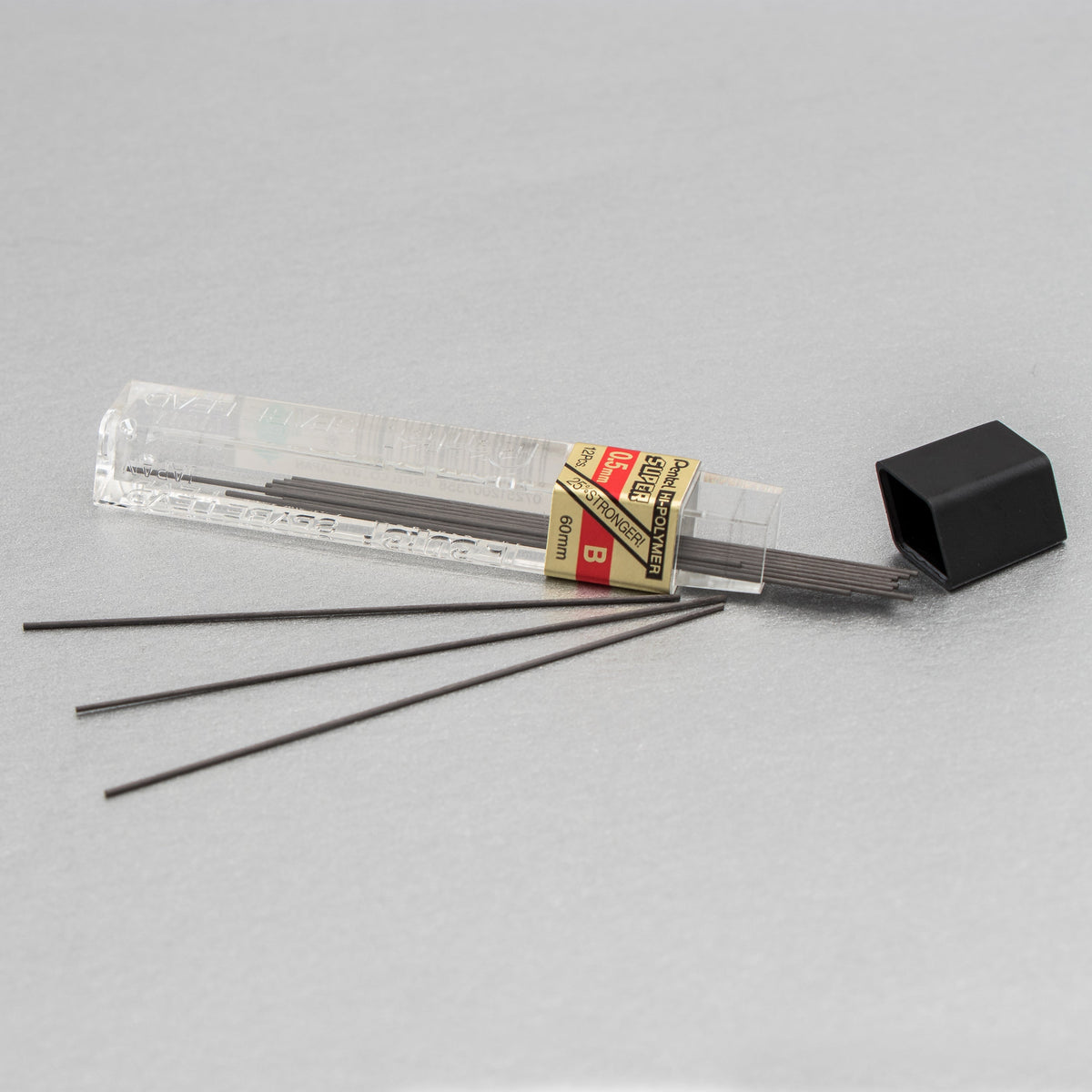 Pentel Super Hi-Polymer Lead Refill (0.5mm) Fine, B, 12 pcs/Tube (C505-B)