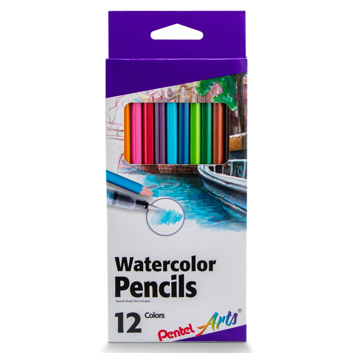Pentel Arts Watercolor Pencil Set - Assorted Colors, 12-Pack (CB9-12), 96 Each