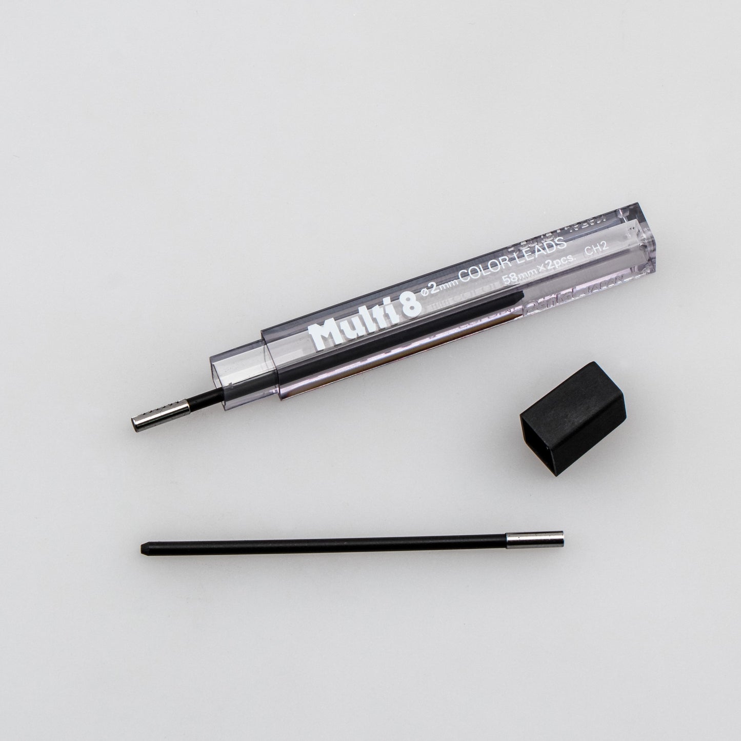 Pentel Arts 8 Colour Pencil Lead Refill (2.0mm), Black, 2 pcs/Tube (CH2-A)