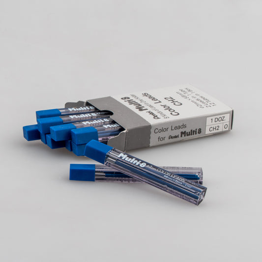 Pentel Arts 8 Colour Pencil Lead Refill (2.0mm), Blue, 2 pcs/Tube (CH2-C)