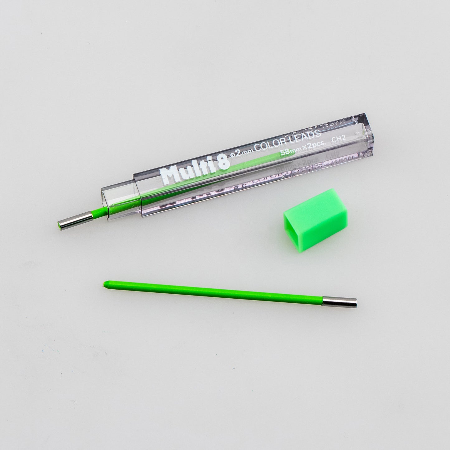 Pentel Arts 8 Colour Pencil Lead Refill (2.0mm), Lt. Green, 2 pcs/Tube (CH2-K)