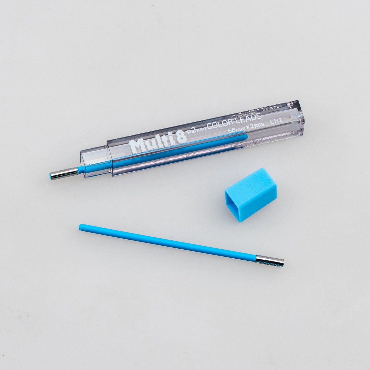 Pentel Arts 8 Colour Pencil Lead Refill (2.0mm), Sky Blue, 2 pcs/Tube (CH2-S)
