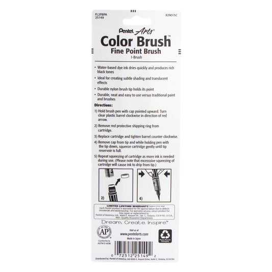 Pentel Arts Brush, Fine Point, Black Ink 1-Pk (FL2FBPA)