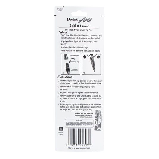 Pentel Arts Color Brush Red 1-Pk (GFLBP102)