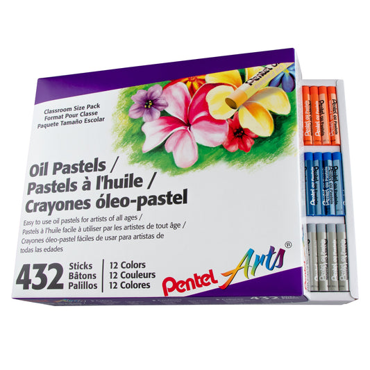 Pentel Arts Oil Pastels - 432 Piece Classroom Size Pack (PHN-12CP)