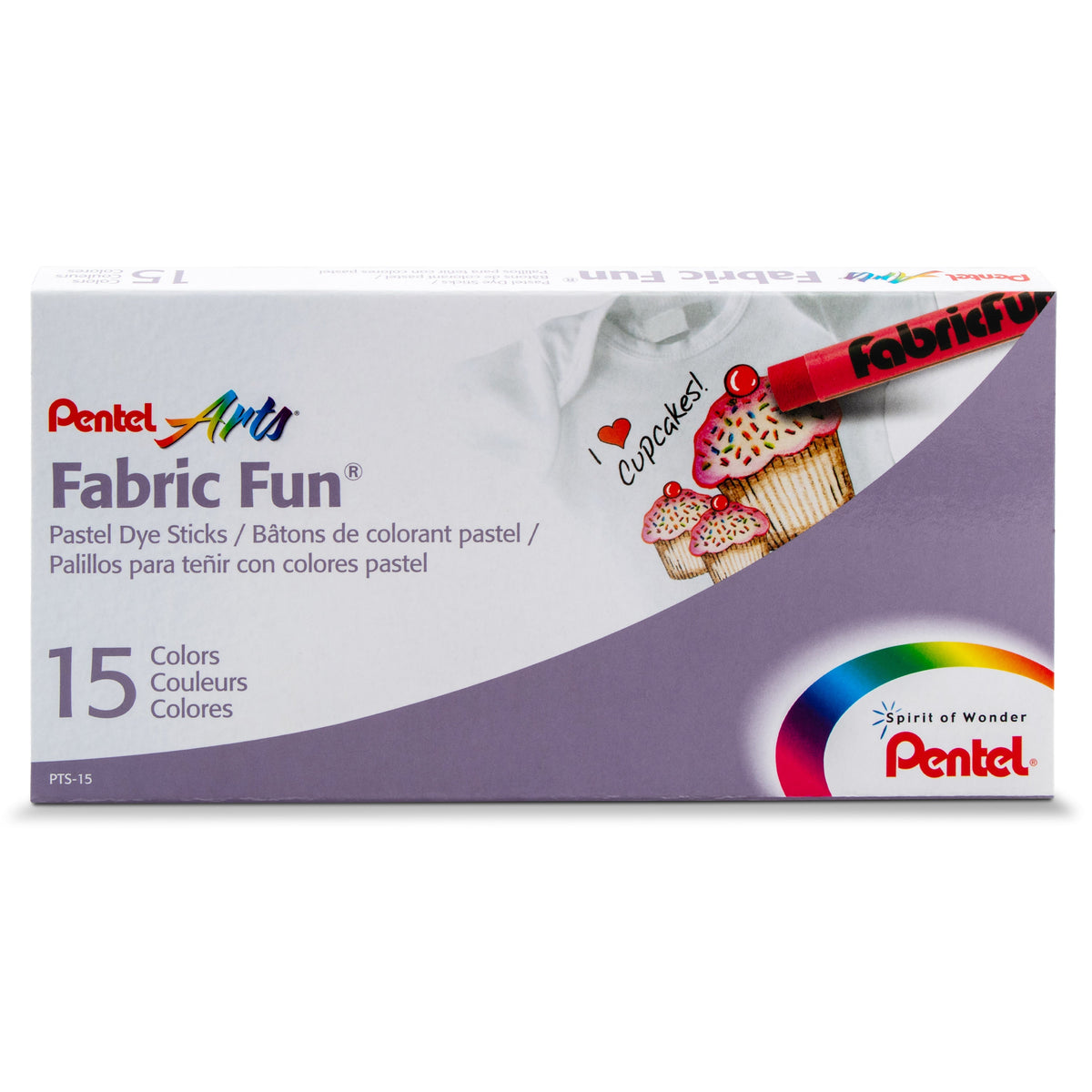 Pentel Arts Fabric Fun Pastel Dye Sticks - 15 Color Set (PTS-15), 144 Each