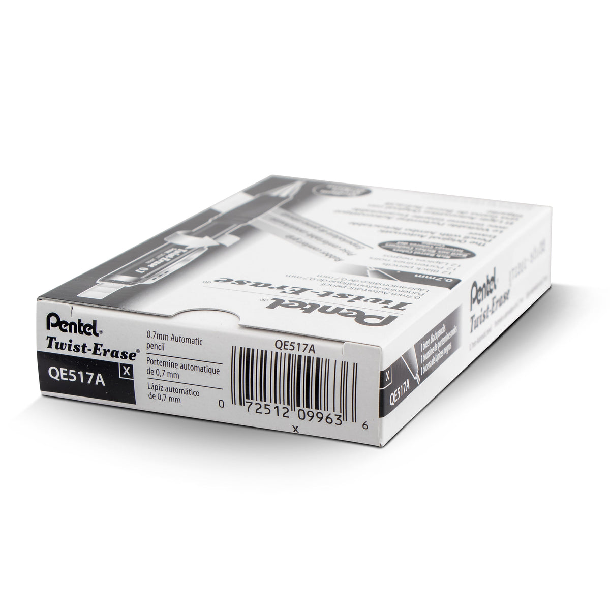 Pentel Twist-Erase III Mechanical Pencil (0.7mm), Black Barrel (QE517A), 48 Dozen