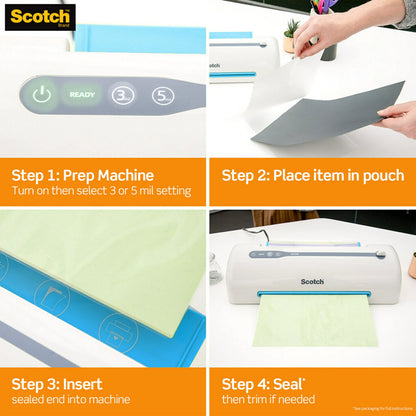 Scotch™ Thermal Pouches 5 mil TP5854-50, 8.9 in x 11.4 in (228 mm x 291 mm)