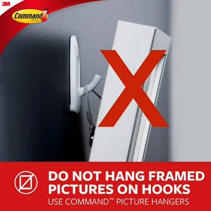 Command™ Large Satin Brass Double Hooks 17036BR-2ES, 2 Hooks, 2 Strips