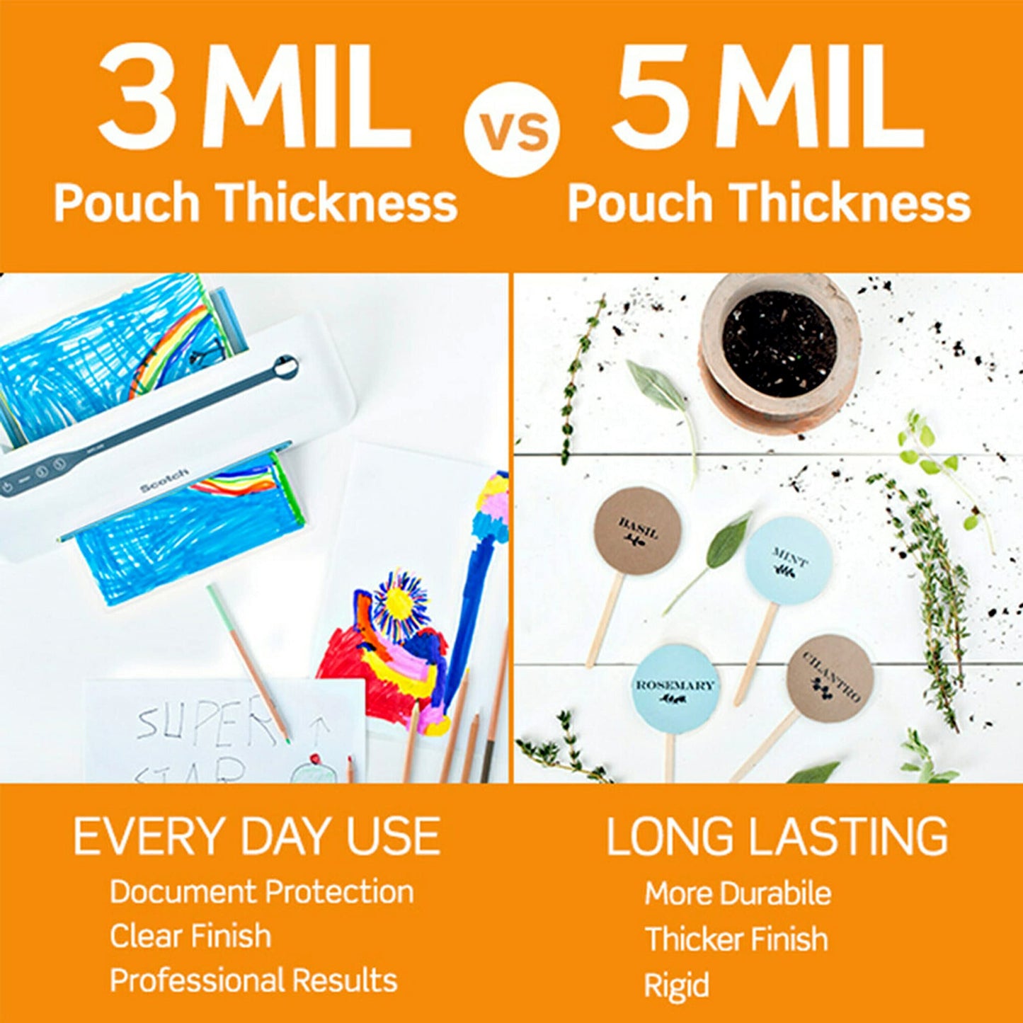 Scotch™ Thermal Pouches 5 mil TP5854-50, 8.9 in x 11.4 in (228 mm x 291 mm)