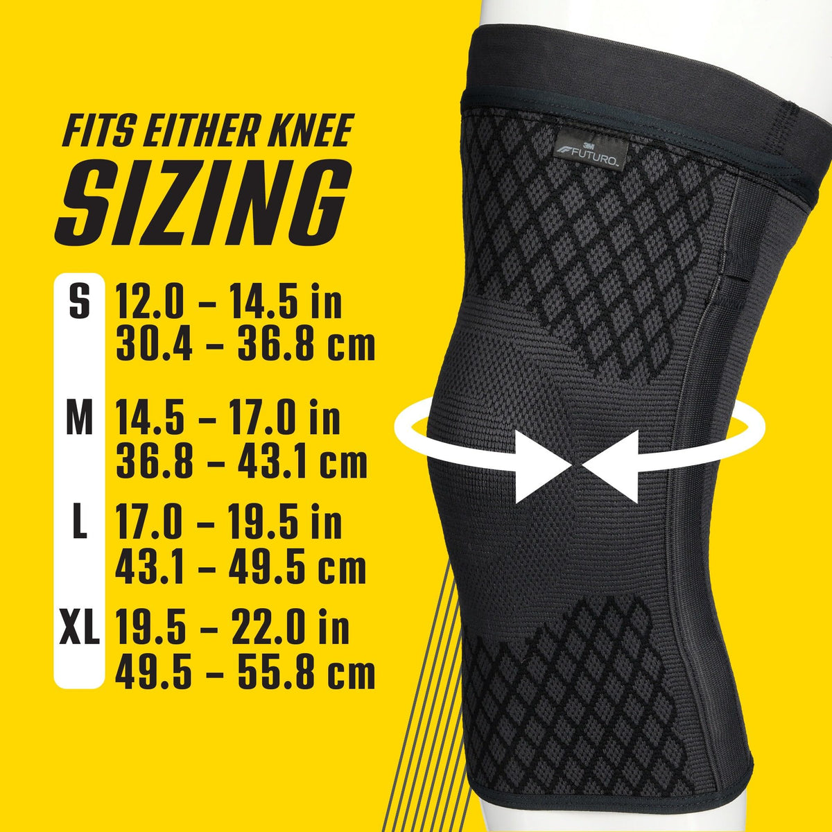 FUTURO™ Premium Compression Knee Sleeve with Stabilizers 49002, Large