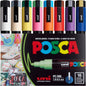 uni® POSCA PC-5M Water-Based Paint Markers, Reversible Medium Tip (1.8-2.5mm), Assorted Colors, 16 Pack