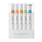 uni® Emott Fine Line Marker Pens, Fine Point (0.4mm), Nature Colors (Set 6), 5 Pack