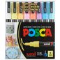 uni® POSCA PC-3M Water-Based Paint Markers, Reversible Fine Tip (0.9-1.3mm), Soft Colors, 8 Pack