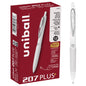 uniball™ 207 Plus+ Retractable Gel Pens, Medium Point (0.7mm), White Barrel, Black Ink, 12  Pack