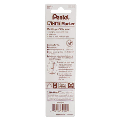 White Marker Permanent Ink Fine Point 1-Pk (100W-S)