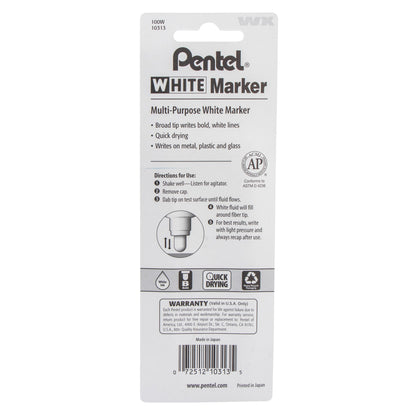 White Marker Permanent Ink Broad Point 1-Pk (100W)
