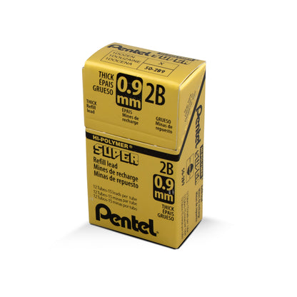 Super Hi-Polymer Lead Refill (0.9mm) Thick, 2B, 15 pcs/Tube (50-9-2B)