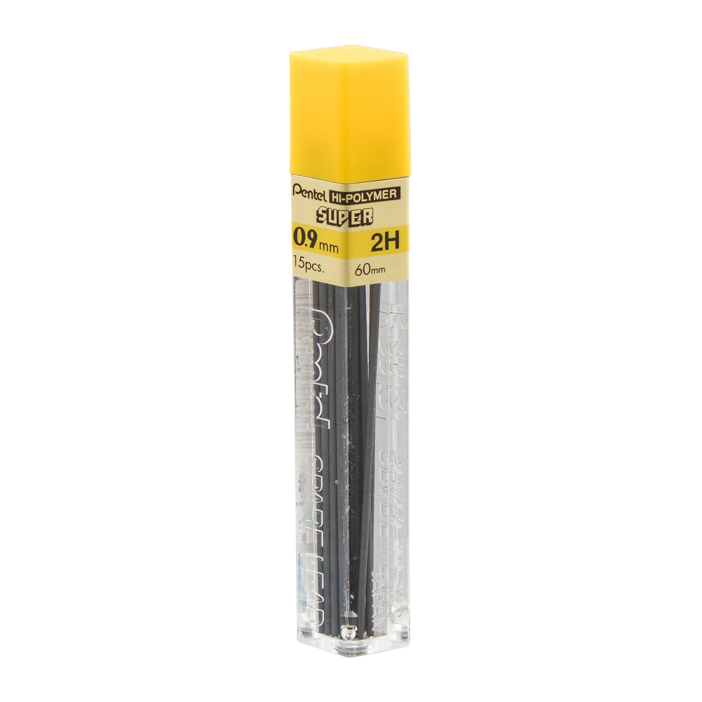 Super Hi-Polymer Lead Refill (0.9mm) Thick, 2H, 15 pcs/Tube (50-9-2H)