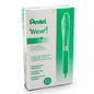 Wow! Retractable Ballpoint Pen, (1.0mm) Medium Line, NEW Ink, Green Ink (BK440-D)