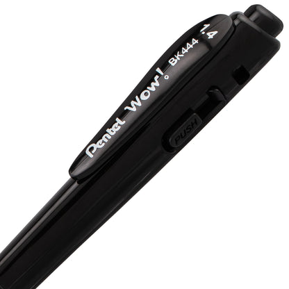 WOW! Ballpoint Pen, (1.4mm), Bold Line, Black Ink (BK444-A)