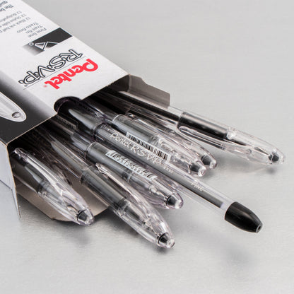 RSVP Ballpoint Pen, (0.7mm) Fine Line, Black Ink (BK90-A)