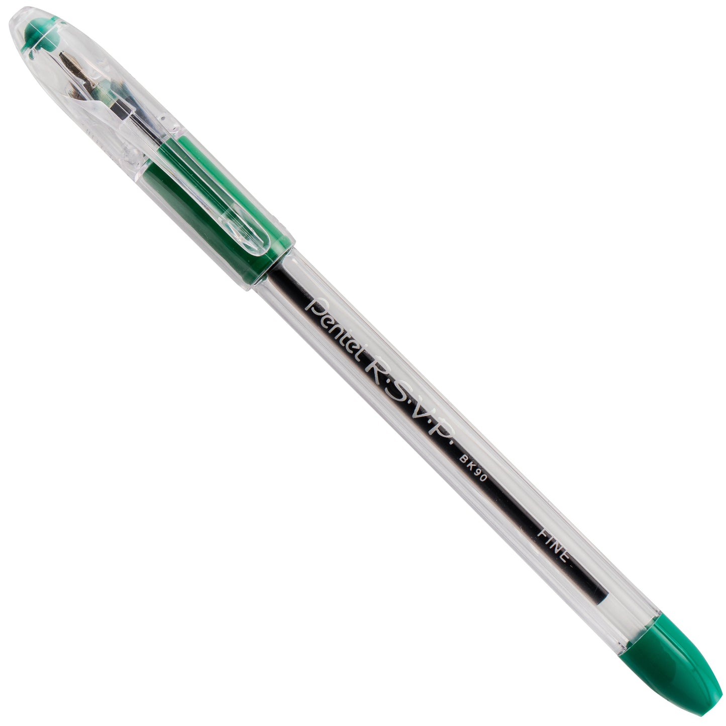 RSVP Ballpoint Pen, (0.7mm) Fine Line, Green Ink (BK90-D)