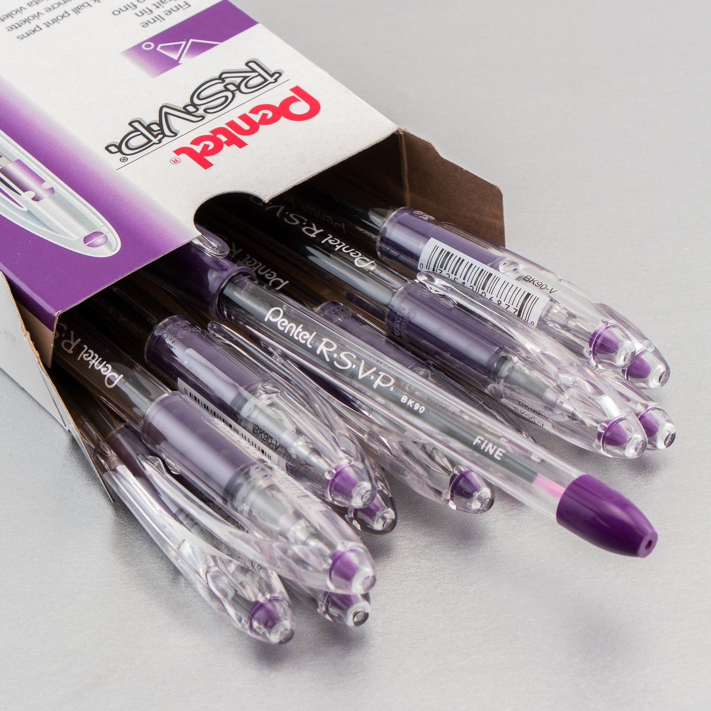 RSVP Ballpoint Pen, (0.7mm) Fine Line, Violet Ink (BK90-V)