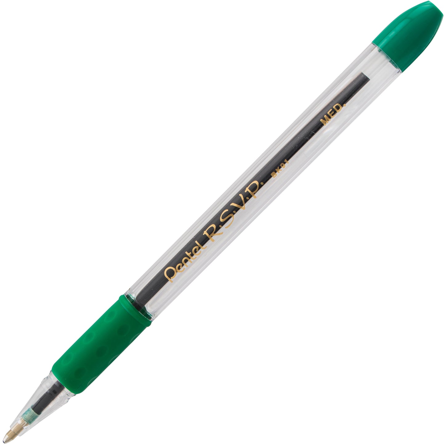 RSVP Ballpoint Pen, (1.0mm) Medium Line, Green Ink (BK91-D)