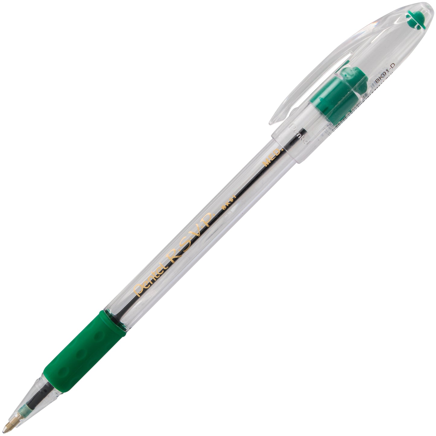 RSVP Ballpoint Pen, (1.0mm) Medium Line, Green Ink (BK91-D)