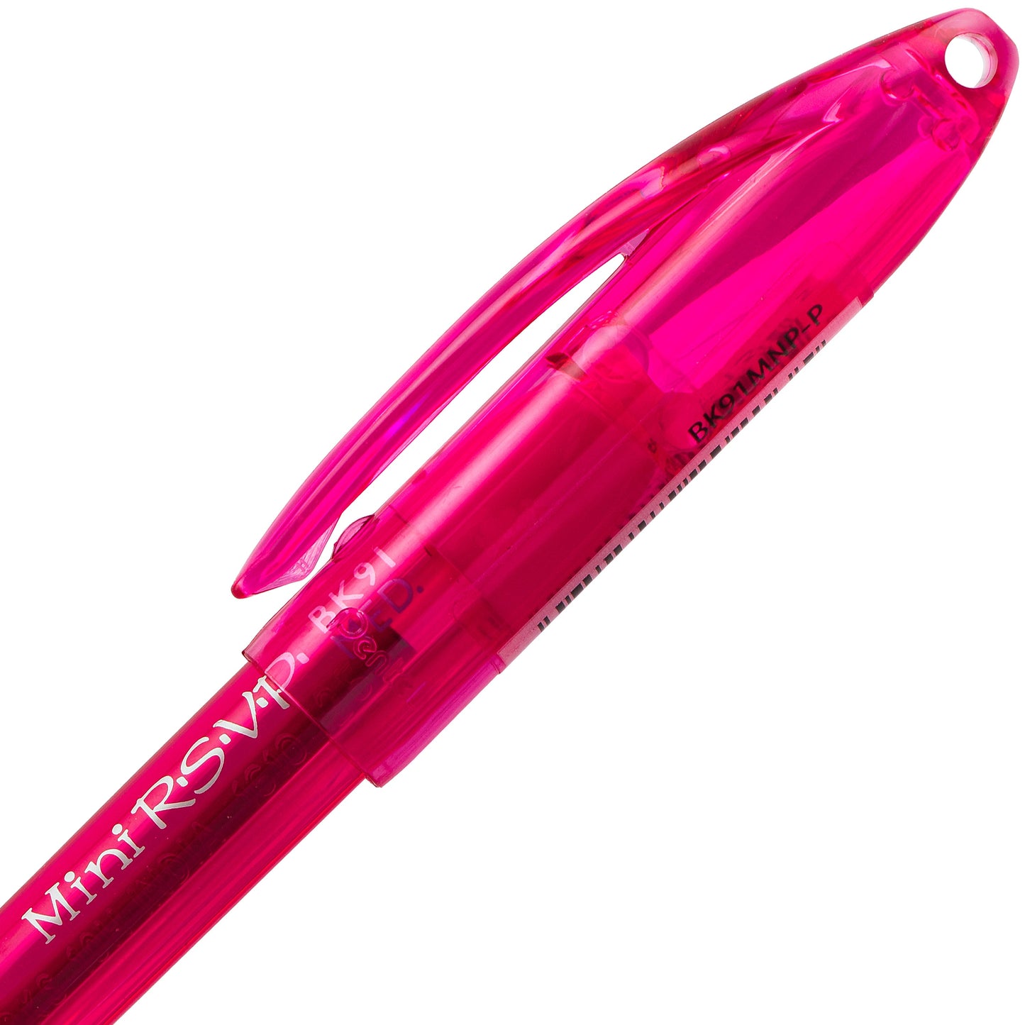 RSVP Mini Ballpoint Pen, (1.0mm) Medium Line, PInk Ink (BK91MNP-P)