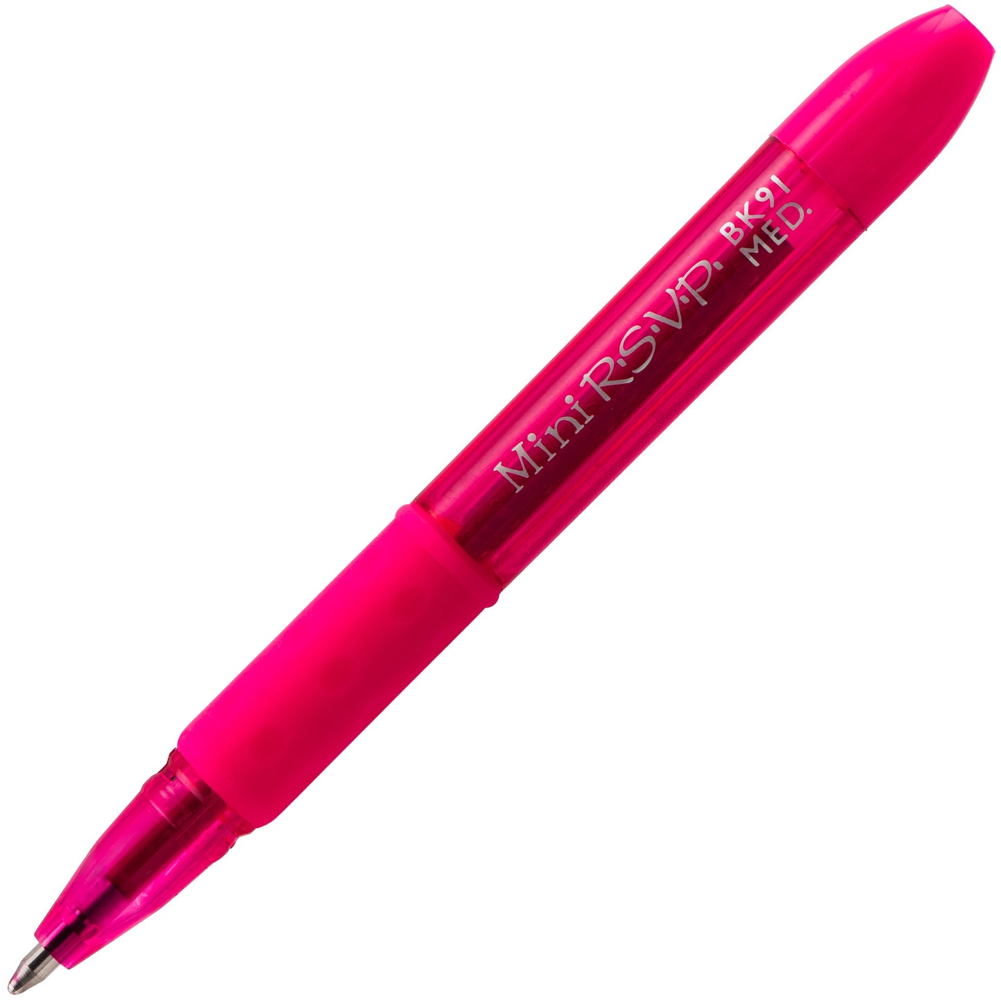 RSVP Mini Ballpoint Pen, (1.0mm) Medium Line, PInk Ink (BK91MNP-P)