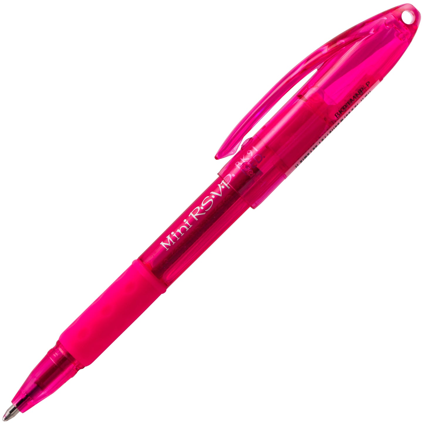 RSVP Mini Ballpoint Pen, (1.0mm) Medium Line, PInk Ink (BK91MNP-P)