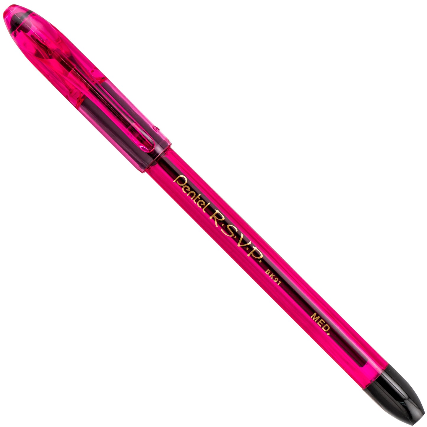 RSVP Razzle-Dazzle Ballpoint Pen, (1.0mm) Medium Line, Pink Barrel, Black Ink (BK91RDP-A)