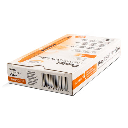 RSVP RT COLORS Retractable Ballpoint Pen, (1.0mm) Medium Line, Orange Barrel, Orange Ink (BK93CRF-F)