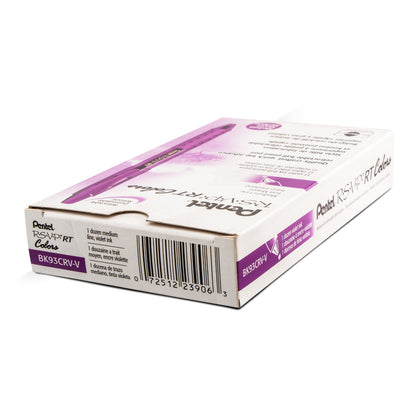 RSVP RT COLORS Retractable Ballpoint Pen, (1.0mm) Medium Line, Violet Barrel, Violet Ink (BK93CRV-V)