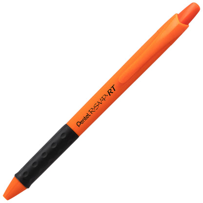 RSVP RT Retractable Ballpoint Pen, (1.0mm) Medium Line, Safety Color Orange Barrel, Black Ink (BK93HDF-A)