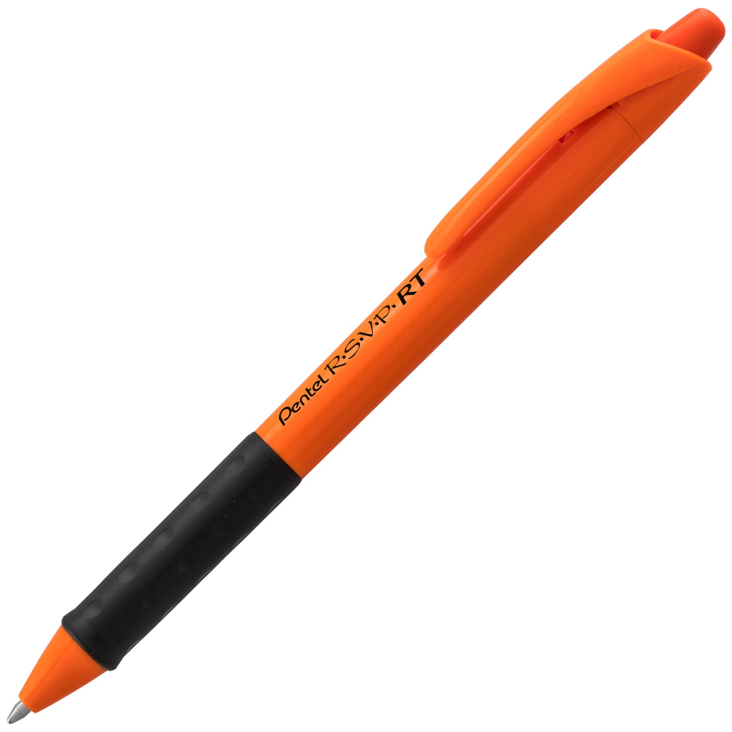 RSVP RT Retractable Ballpoint Pen, (1.0mm) Medium Line, Safety Color Orange Barrel, Black Ink (BK93HDF-A)