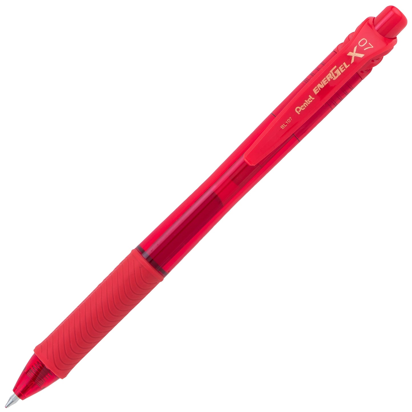 EnerGel-X Retractable Liquid Gel Pen, (0.7mm) Metal Tip, Red Ink (BL107-B)