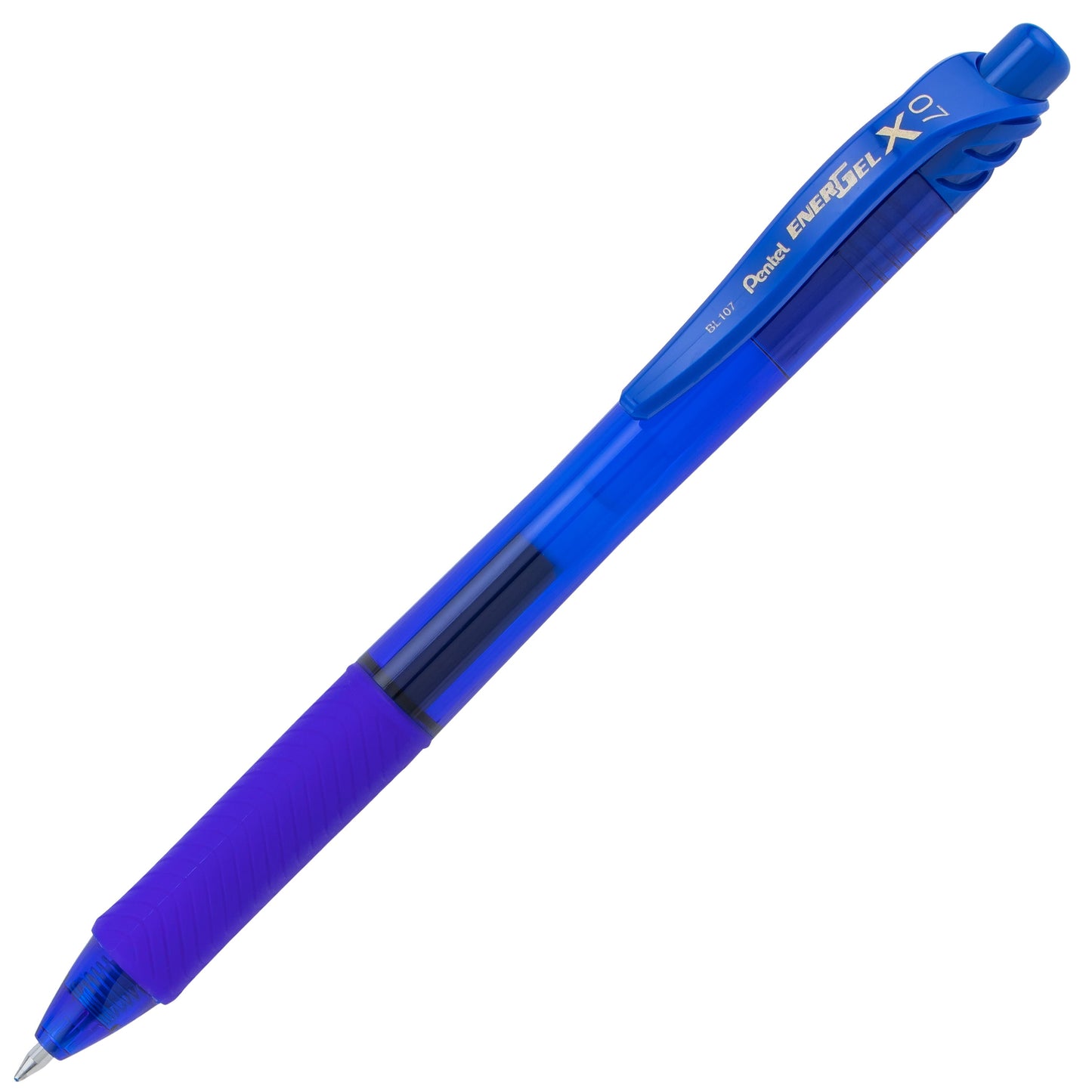 EnerGel-X Retractable Liquid Gel Pen, (0.7mm) Metal Tip, Medium Line, Blue Ink (BL107-C)