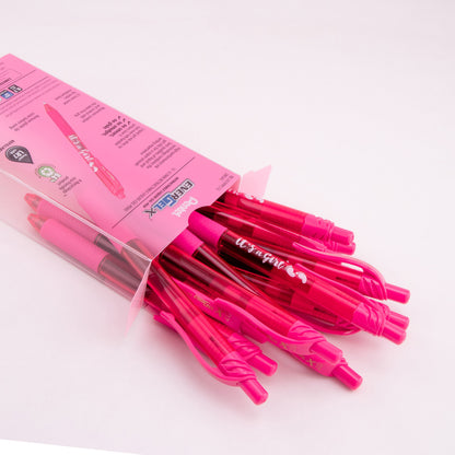 EnerGel-X Retractable Gel Pen, (0.7mm) Med. line, Pink Ink- its a Girl Dozen Box (BL107PPC12)