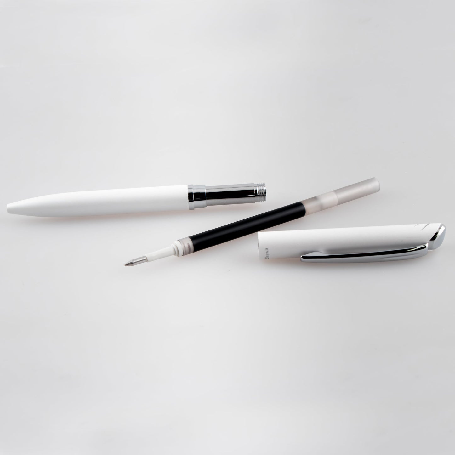EnerGel Style Gel Pen, (0.7mm) Medium Line, White barrel, Black Ink, Gift Box w/ Belly Band (BL2007WABX)